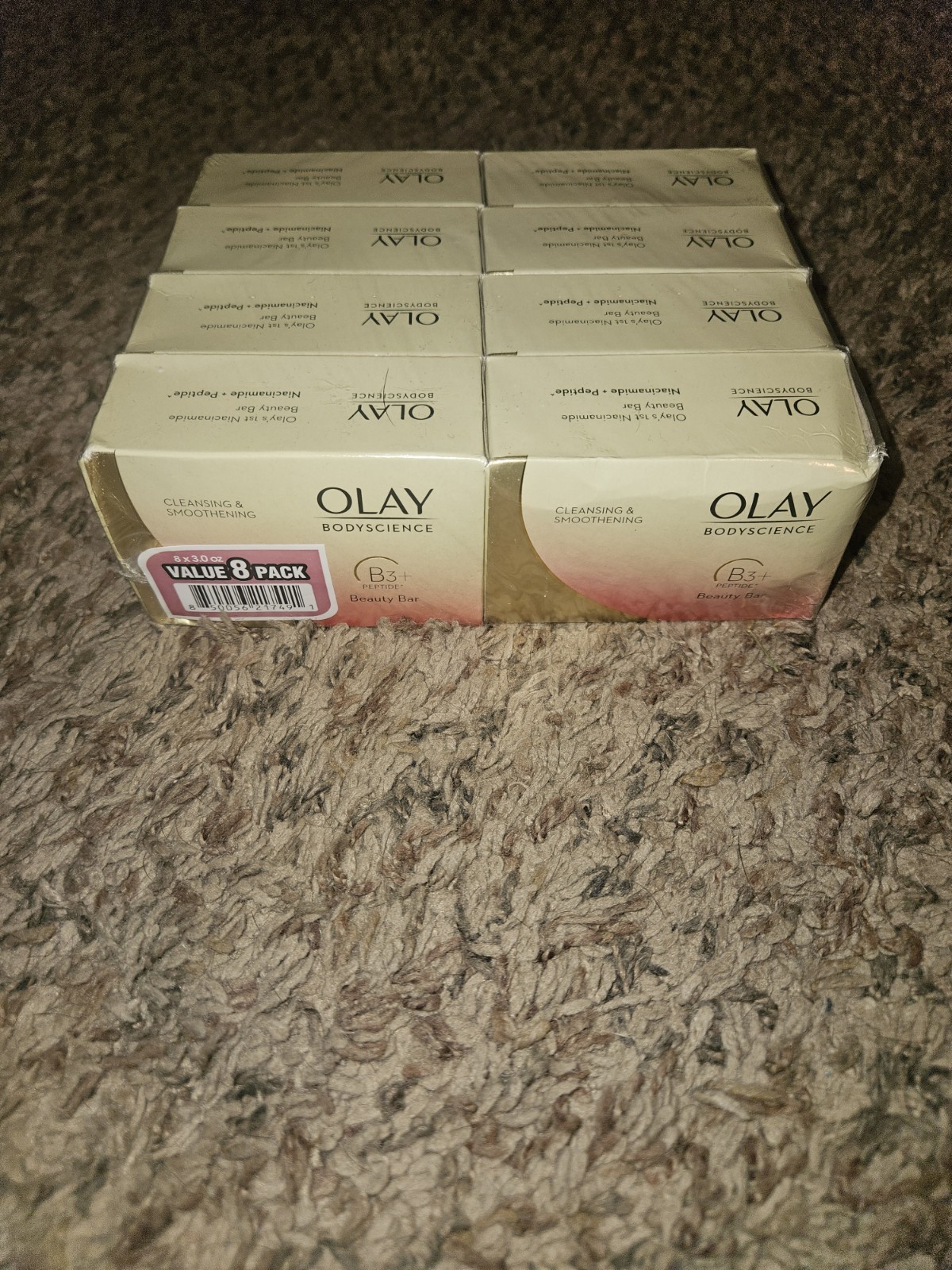 Olay Body Science B3 Niacinamide Peptide Beauty Bar Soap, 8-Pack