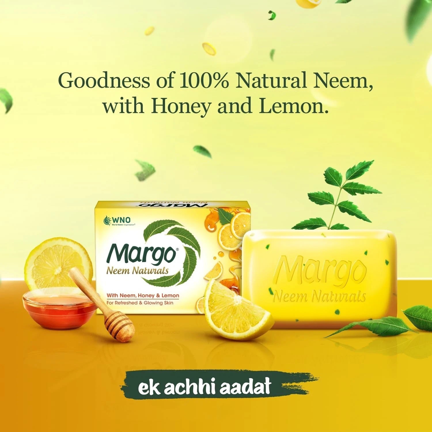 Margo Neem Naturals Soap Refreshed Glowing Skin Pack of 5x100g Each Packs M609