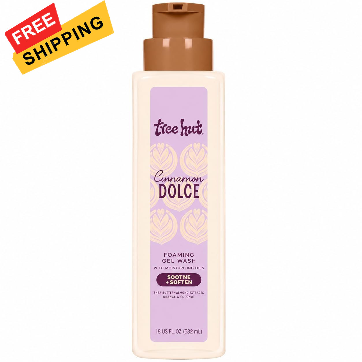 Tree Hut Cinnamon Dolce Body Wash, Hydrating 18 Fl Oz (Pack of 1), Off White