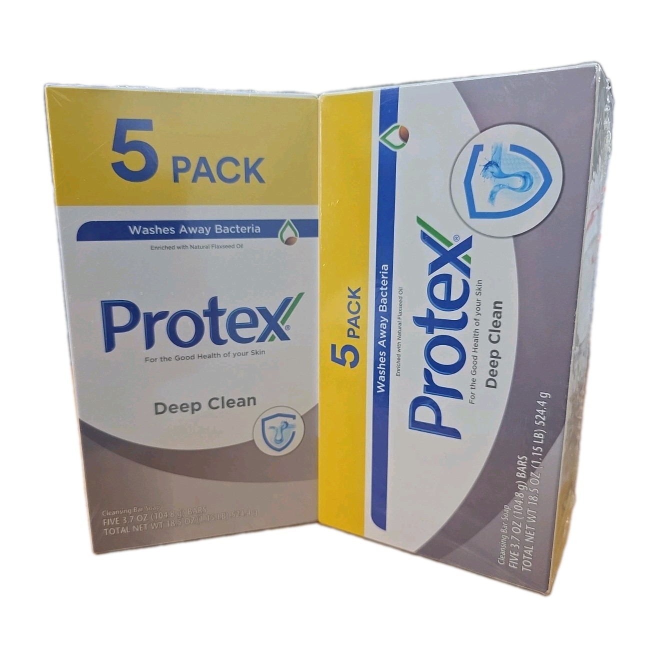 (2 Pks-5bars-3.7oz) PROTEX DEEP CLEANING ANTIBACTERIAL SOAP BAR JABON PROTEX