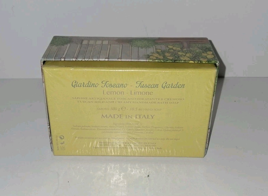 New! Lemon Bath Soap – Della Brevetto Tuscan Garden -Made In Italy – Sealed