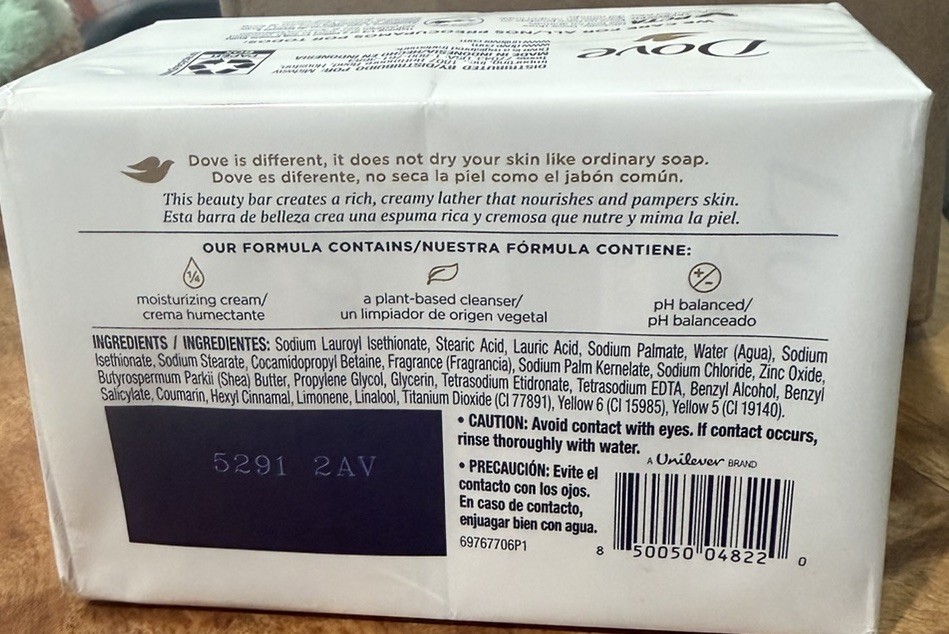 4 Pack Dove soap Dove Shea butter Manteca de Carite beauty bar with shea butter