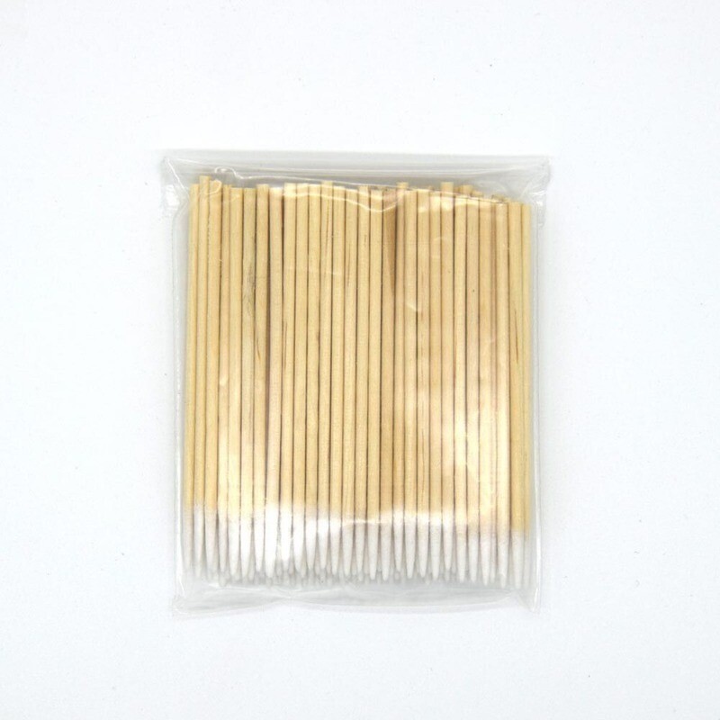 1*100PCS Cotton Swabs Pointed Swab Applicator Q-tips Wooden Sticks Applicator