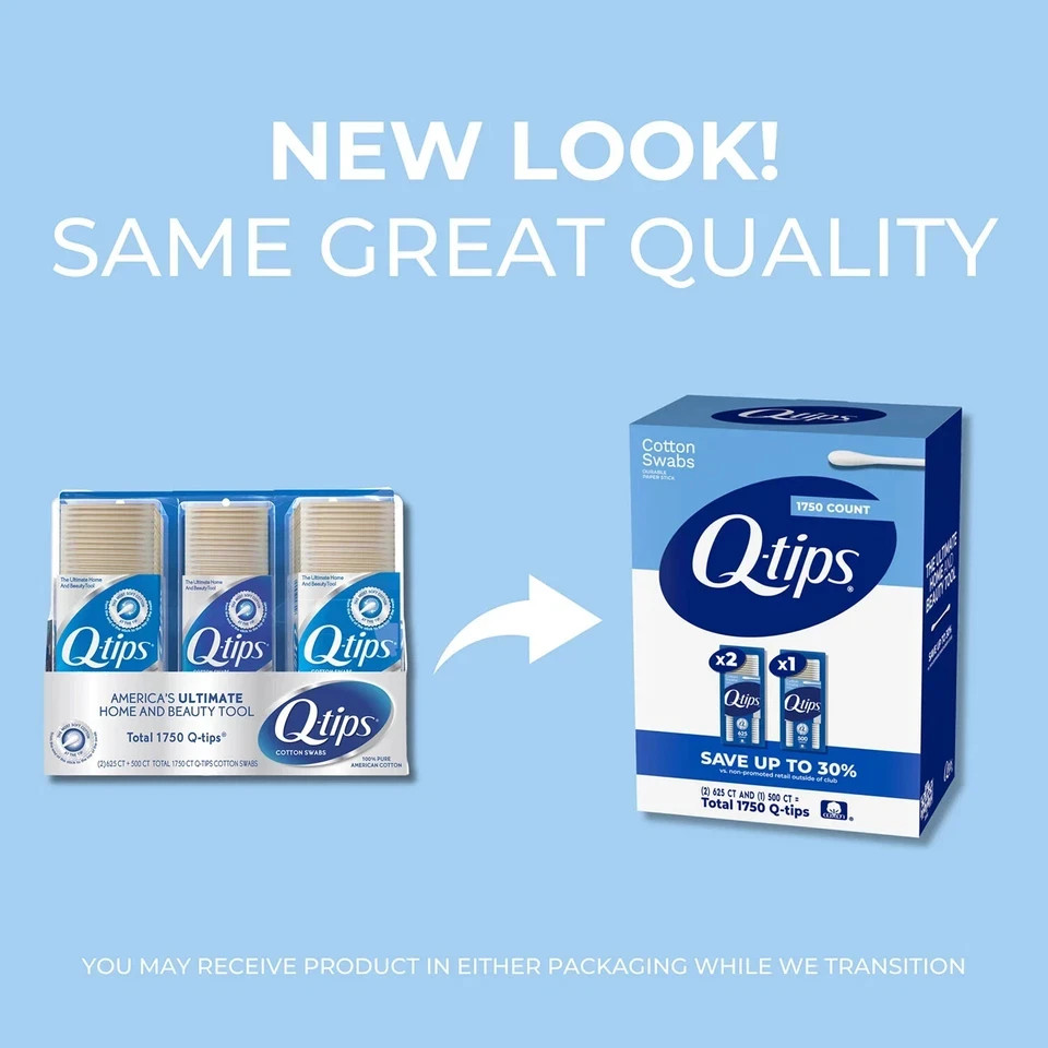 Q-tips Cotton Swabs (625 ct., 2 pk. + 500 ct., 1 pk.) Great Price