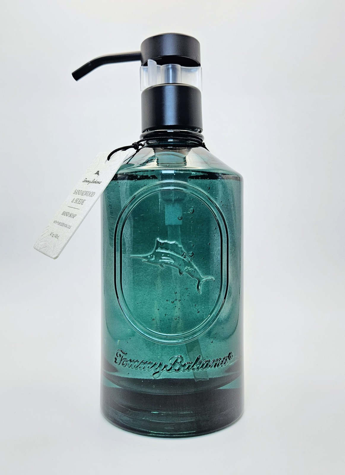Tommy Bahama Sandalwood & Suede Luxury Hand Soap Glass Pump Bottle 14oz NEW