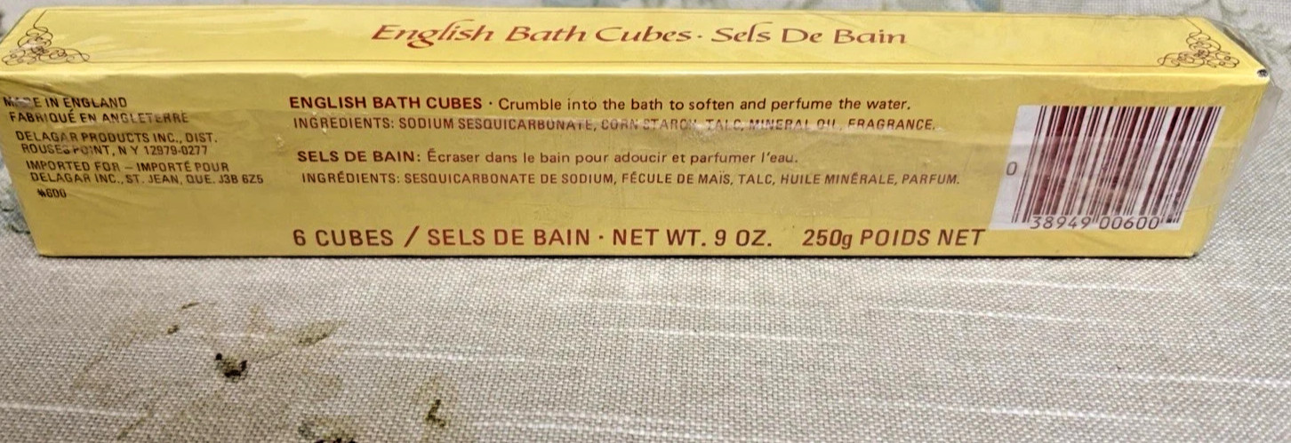 Delagar English Bath Cubes Sels De Bain 6 Floral Scents Sealed-Made in England