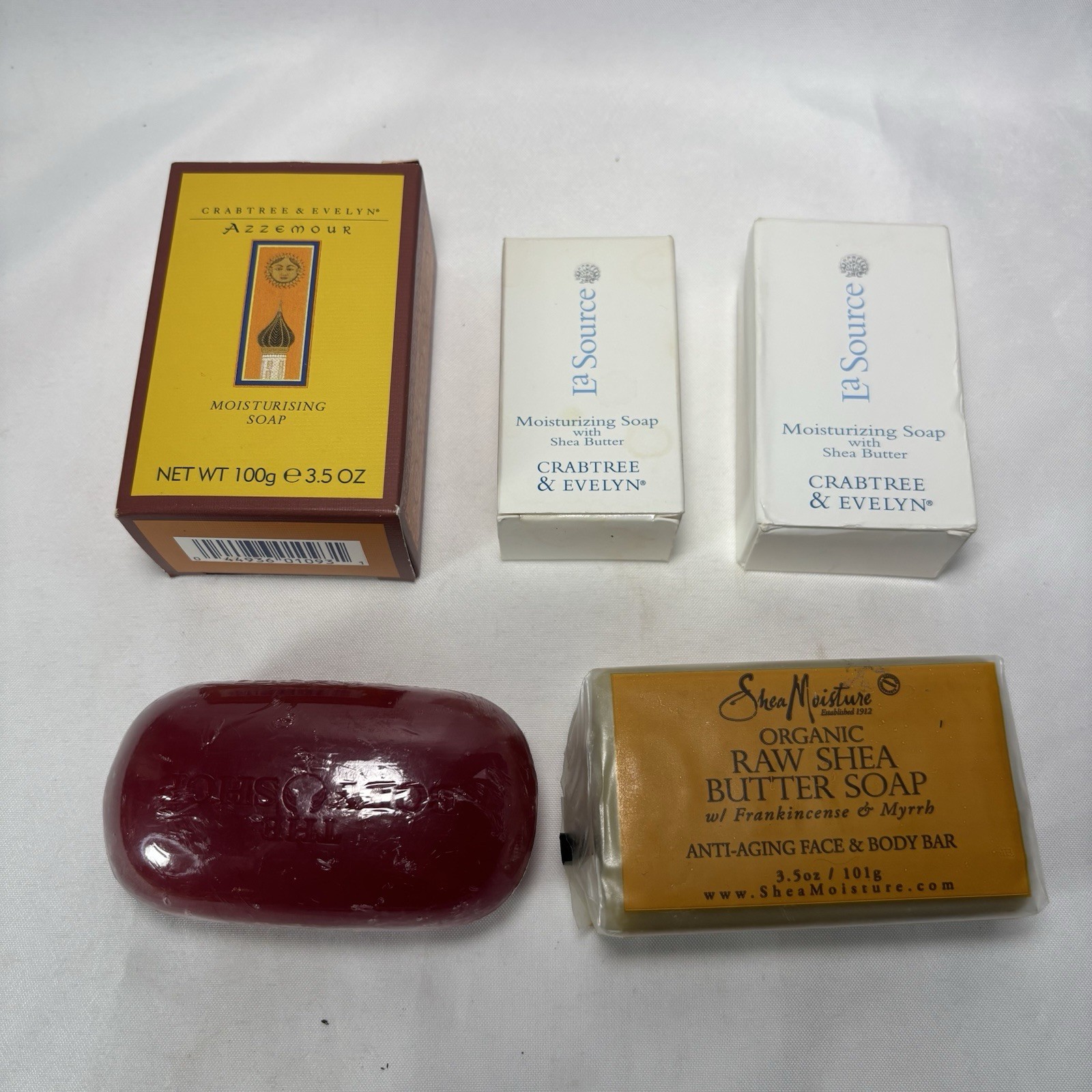 Crabtree & Evelyn Bar Soap Body Shop Shea Moisture Mixed Lot 5 Bars Unused Open