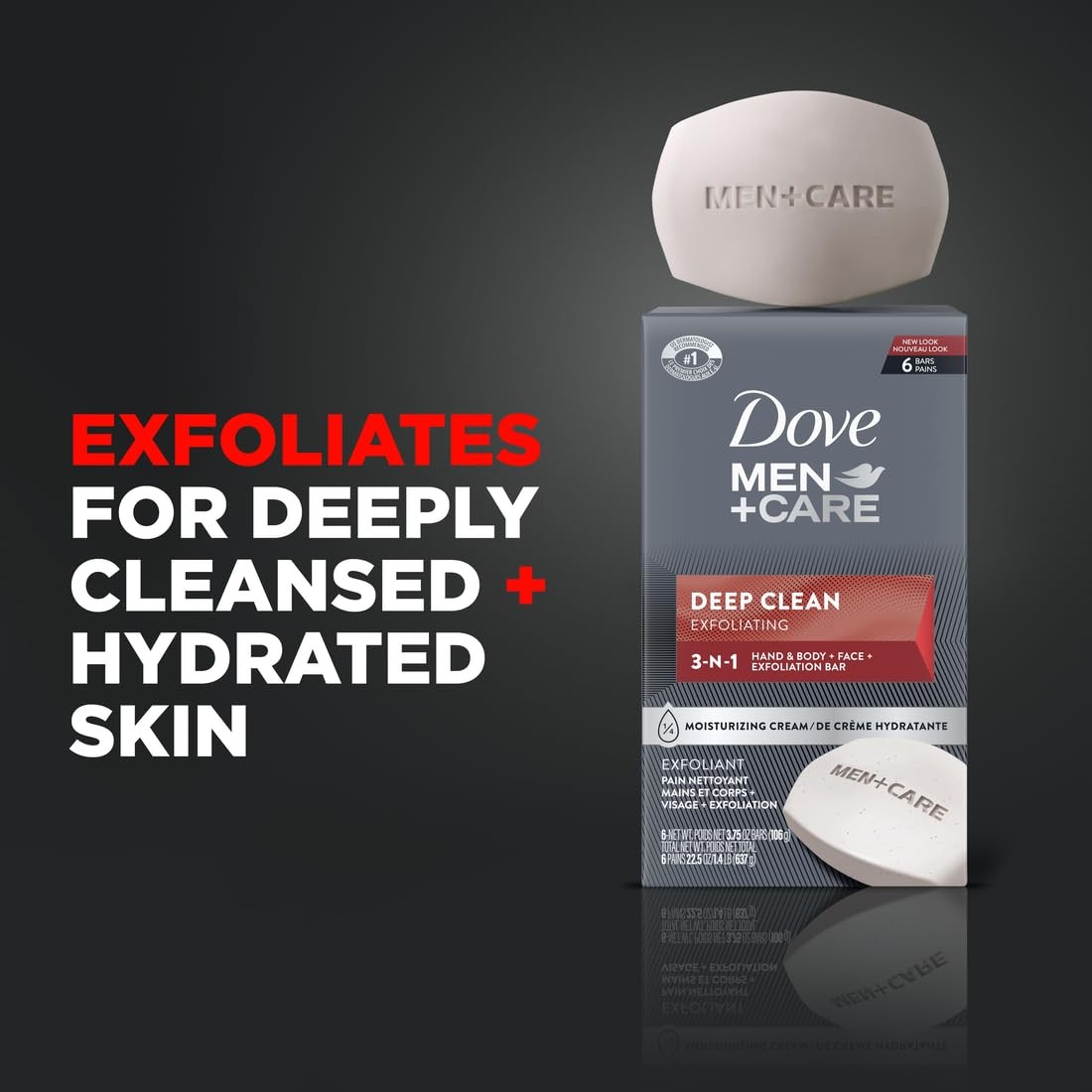 Dove Men Care Deep Clean Body and Face Bar 225 Ounce Moisturizing Soap Bar