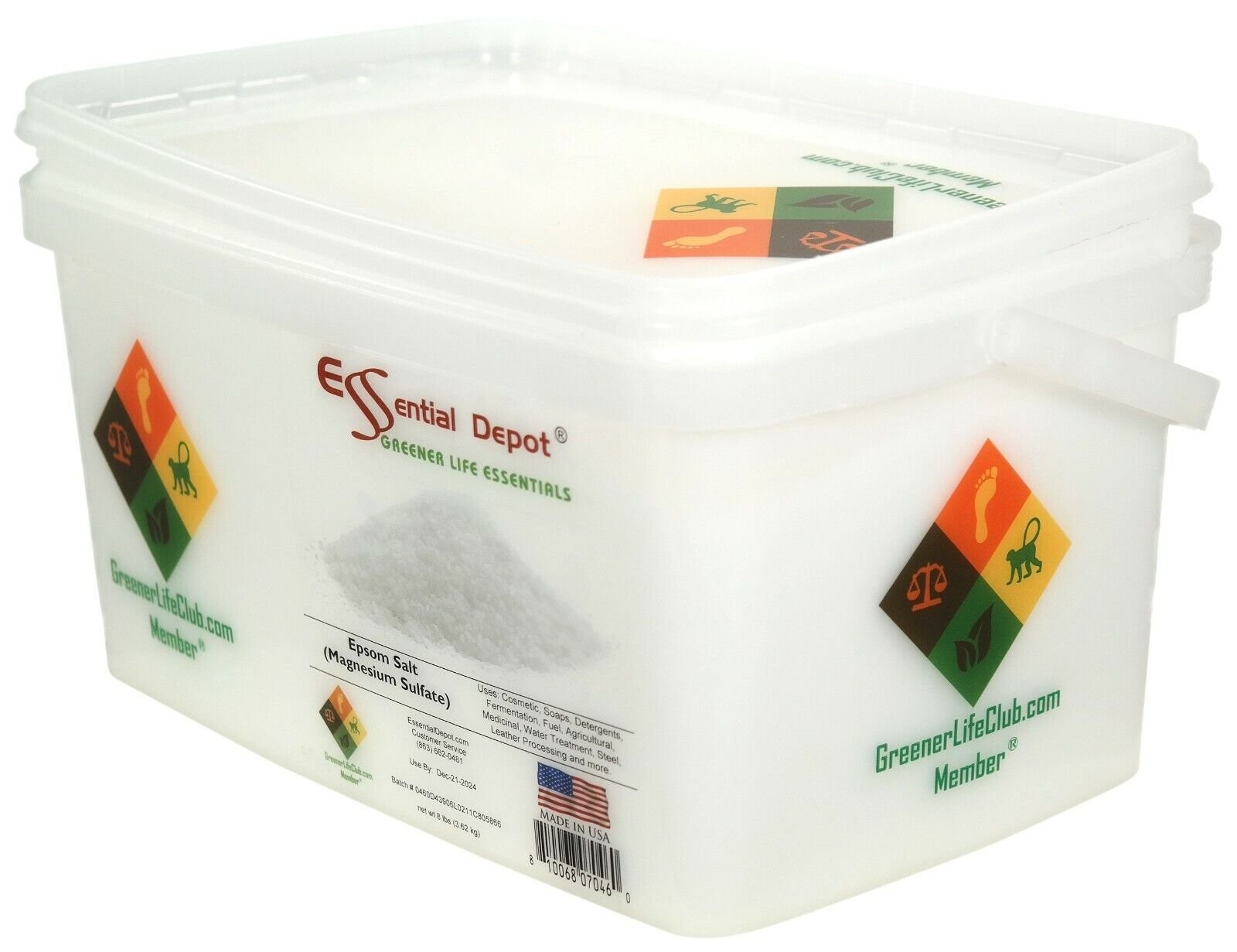 Epsom Salt (Magnesium Sulfate) – 8lb – Greener Life Club Box
