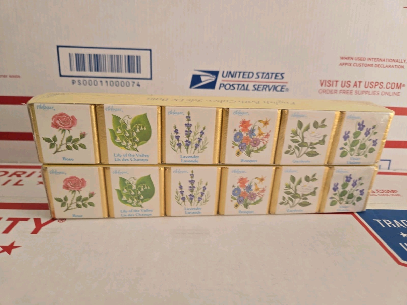 Lot Of 2 Sealed Delagar English Bath Cube Set Made in England Floral Scents 9 oz