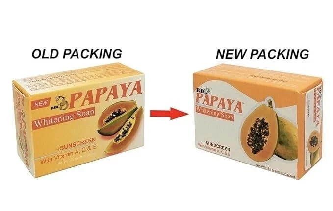 RDL Papaya Whitening Soap Sunscreen With Vitamin A C & E 135g ( X 3 )