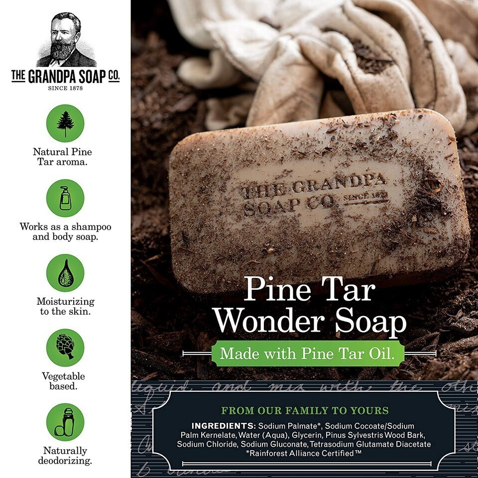 Grandpa’s Soap Pine Tar 4.25 oz (8-Pack)