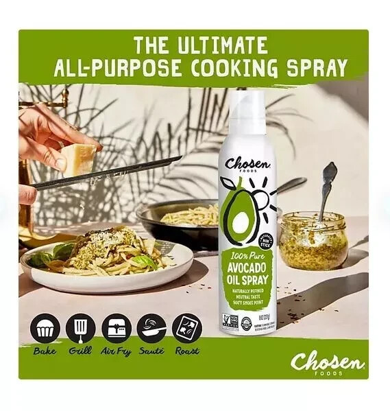 4 Pk Chosen Foods 100% Pure Avocado Oil Spray, Cooking, Dressing, 13.5 oz, Each