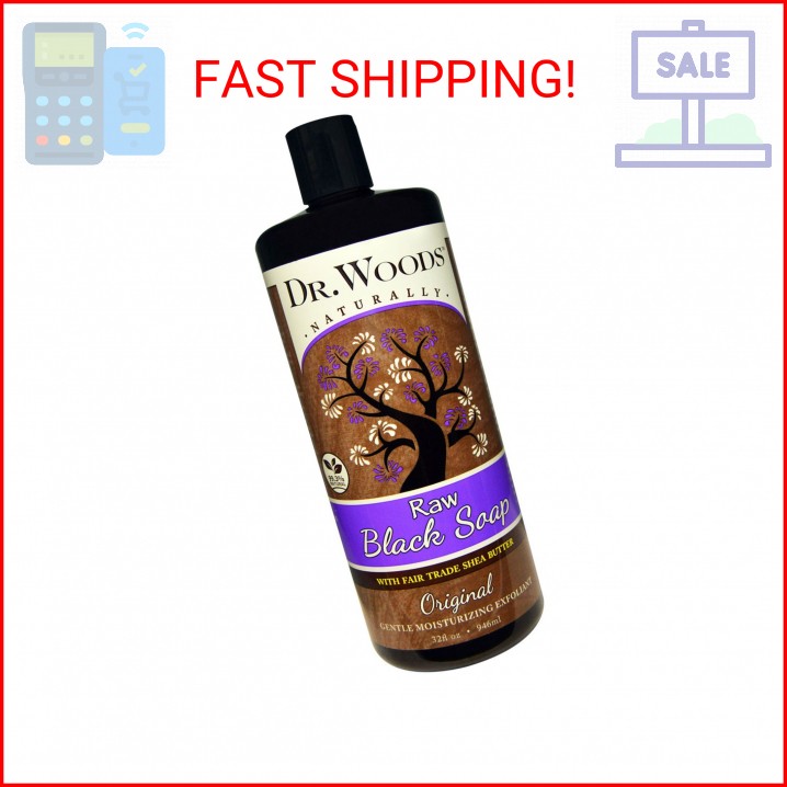 Dr. Woods Shea Vision Pure Black Soap with Organic Shea Butter, 32 Ounce