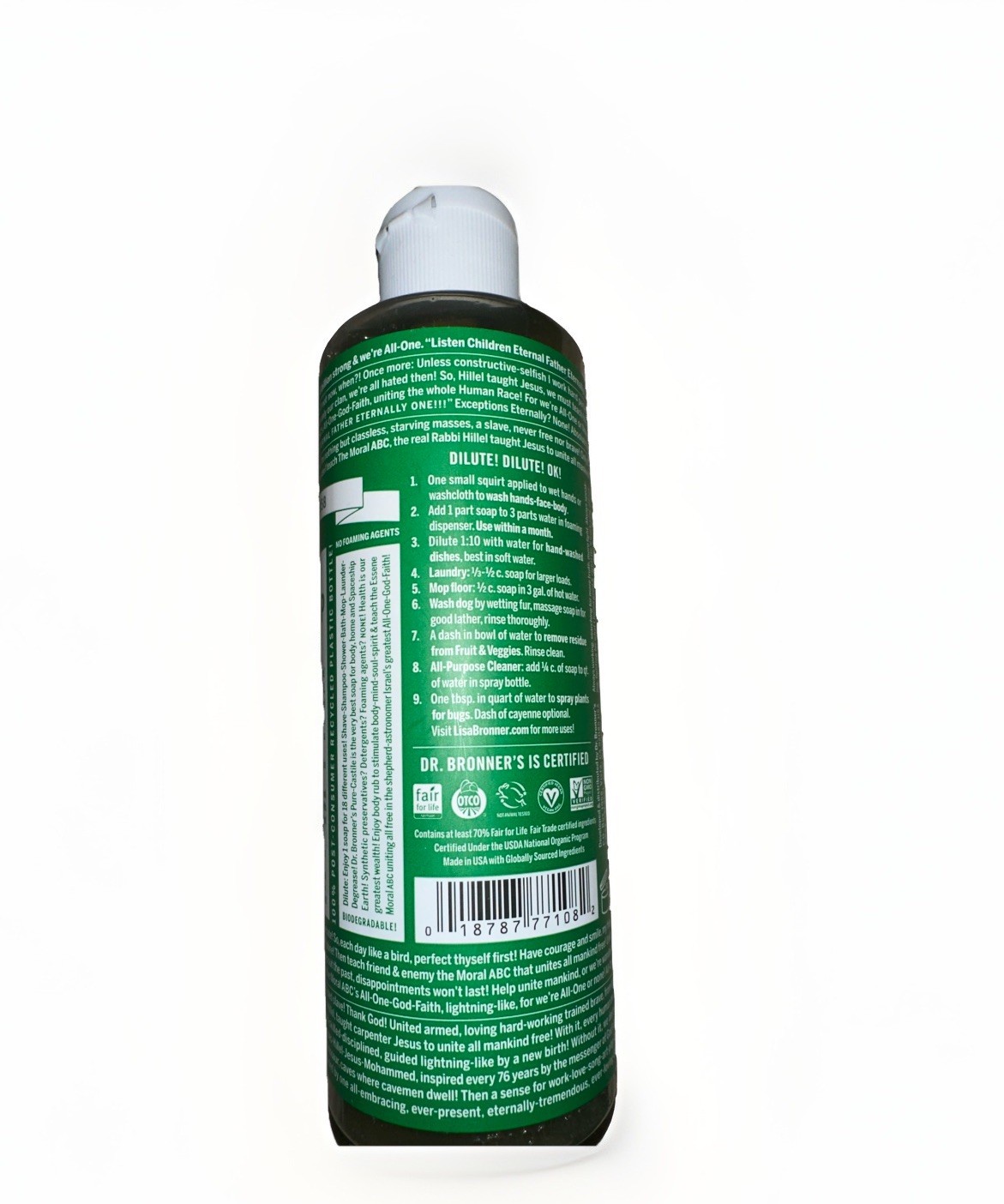 Dr Bronner’s 18-In-1 Hemp Almond Pure-Castile Soap 16fl oz 473ml