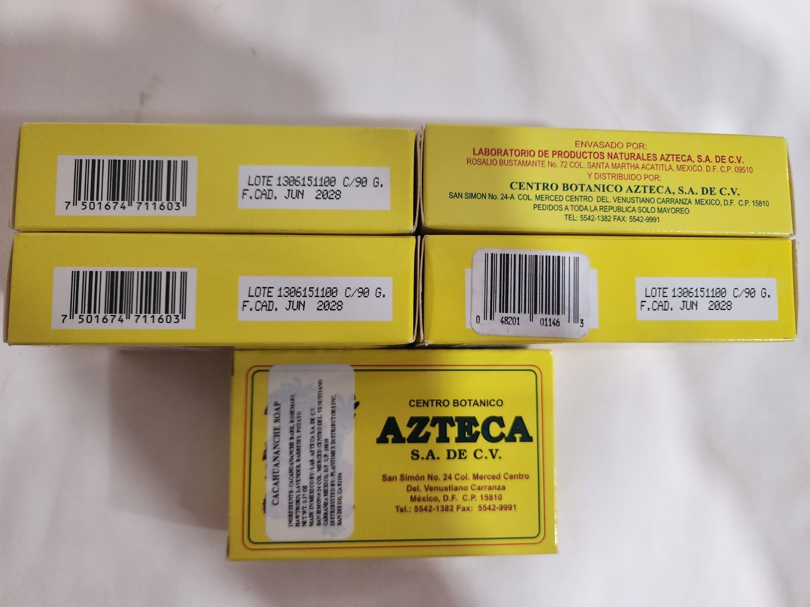 5 PACK CACAHUANANCHE SOAP 06/2028 MADE IN MEXICO CENTRO BOTANICO AZTECA ORIGINAL