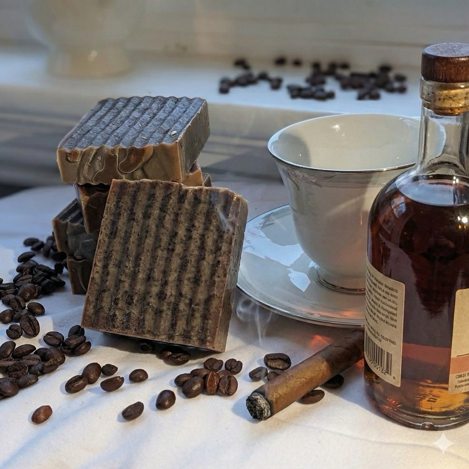 2 pack Handmade For Him Coffee bourbon whiskey Exfoliating Body Bar Soap 4 oz