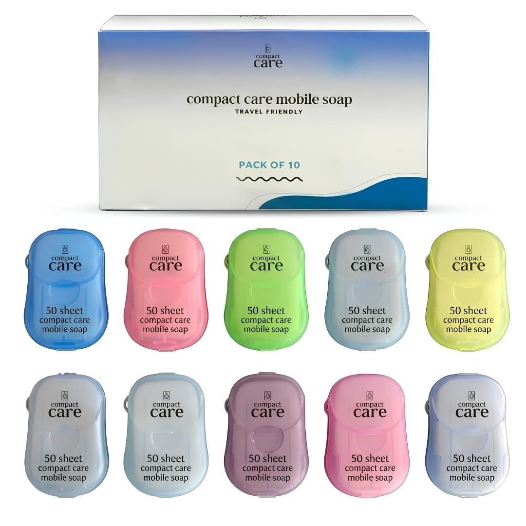 Portable Soap Sheets – 10 Travel Cases × 50 Sheets – Pocket Size Hand Wash