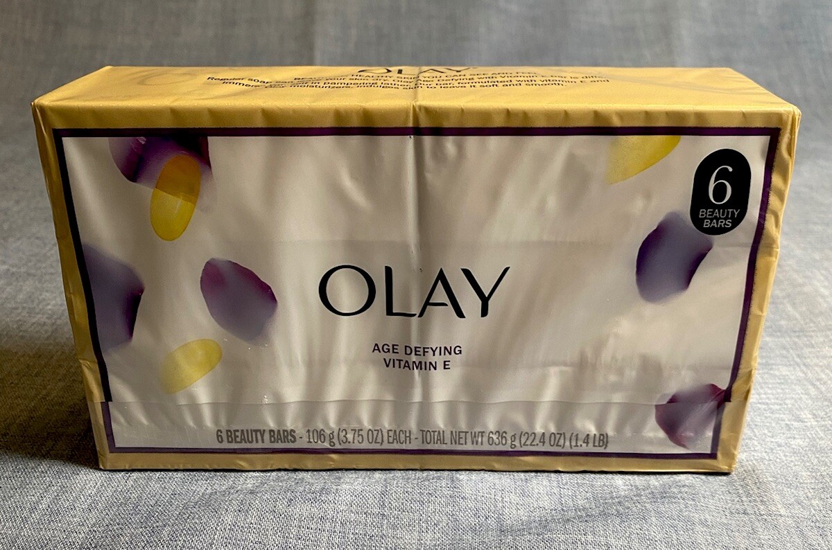NEW Olay Age Defying Cleansing Beauty SOAP Bars Vitamin E 3.75 oz (6 Count)