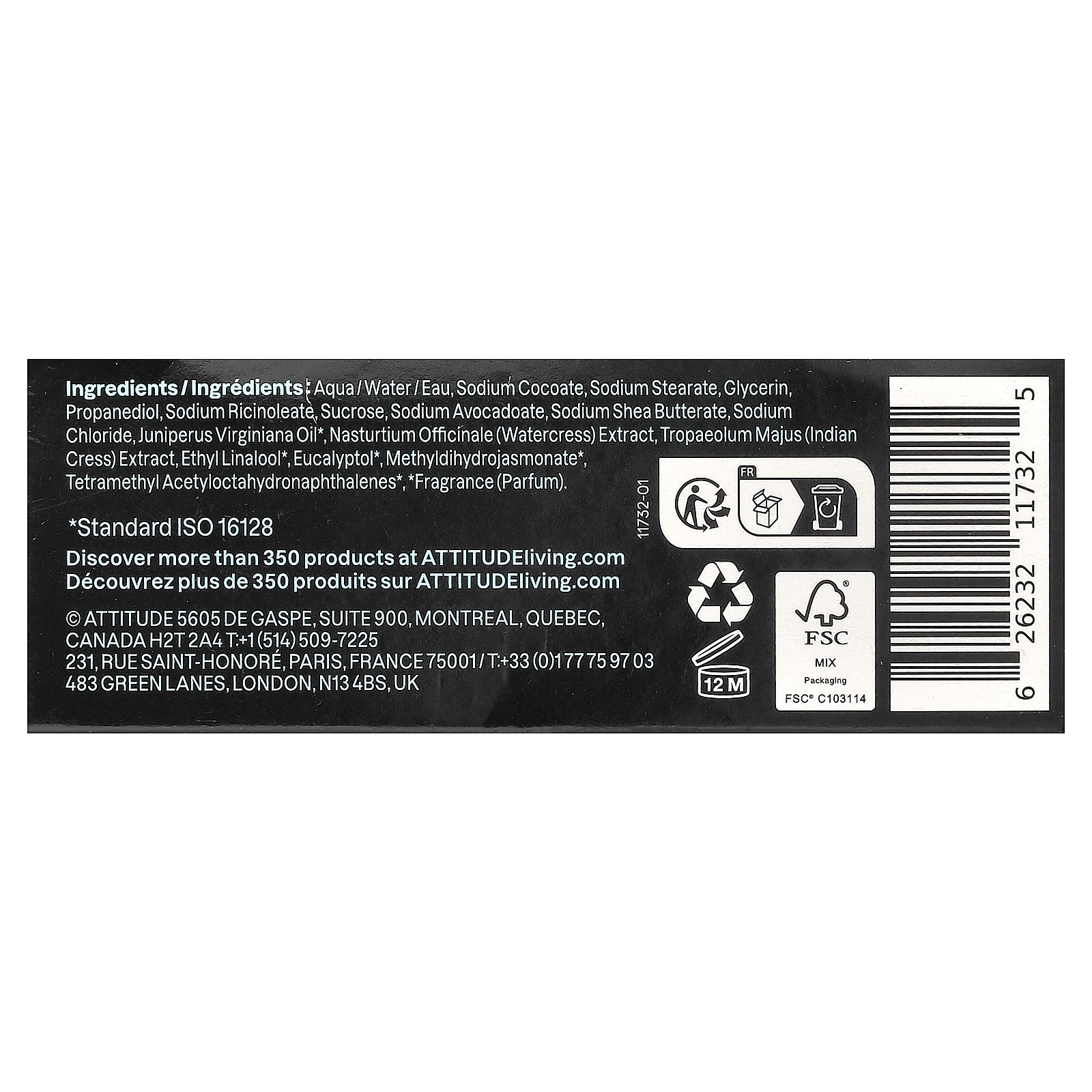 Super Leaves™, Body Bar Soap, For Men, Eucalyptus & Sage, 4 oz (113 g)