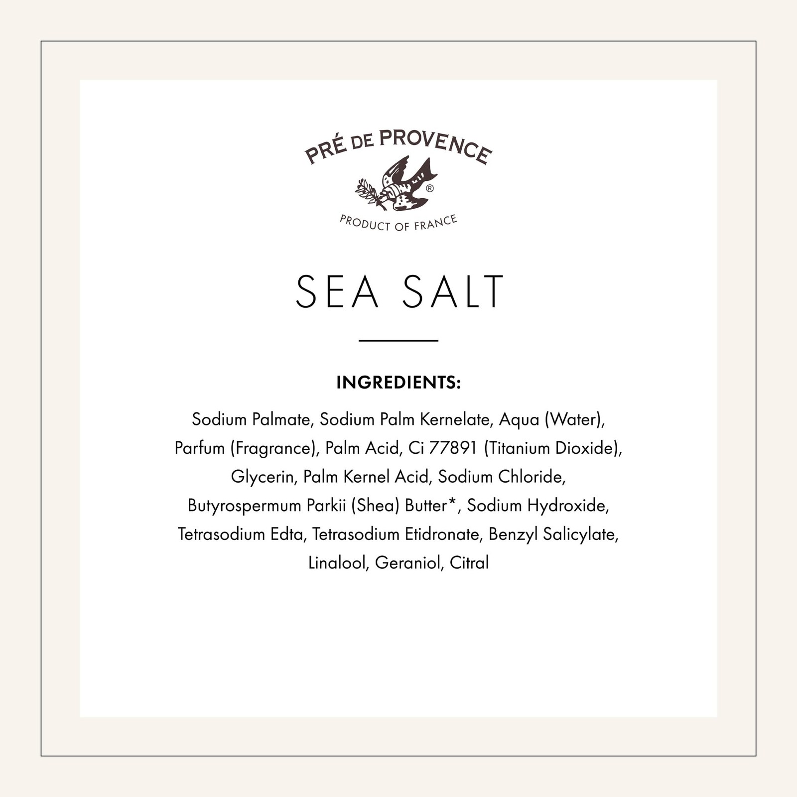 Pre de Provence Artisanal Soap Bar, Natural 5.3 Ounce (Pack of 1), Sea Salt
