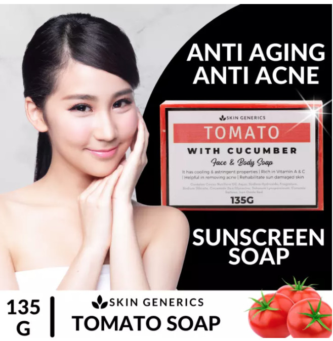 Skin Generics TOMATO with Cucumber Face & Body Soap (135g)