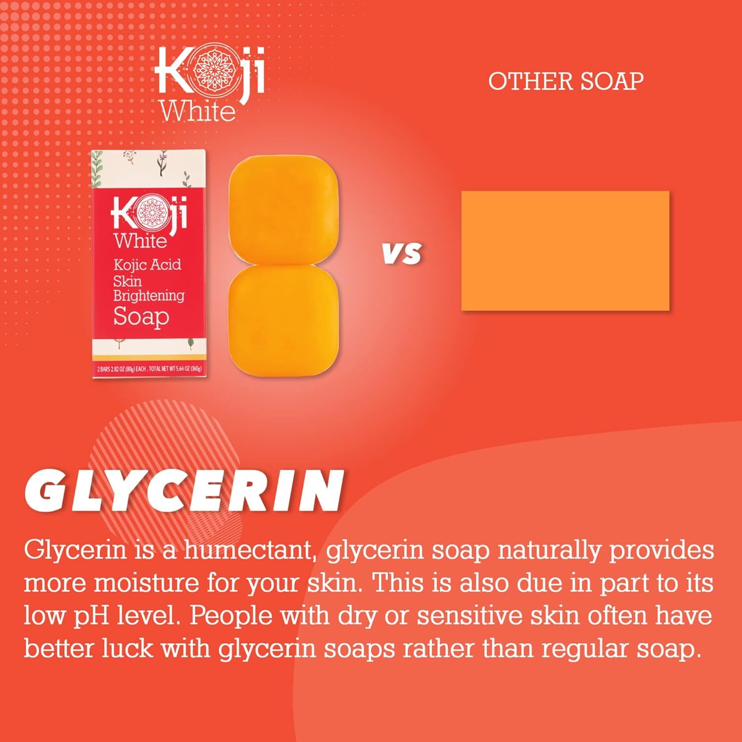 Koji White Pure Kojic Acid Skin Brightening Soap for Face with Hyaluronic Acid,