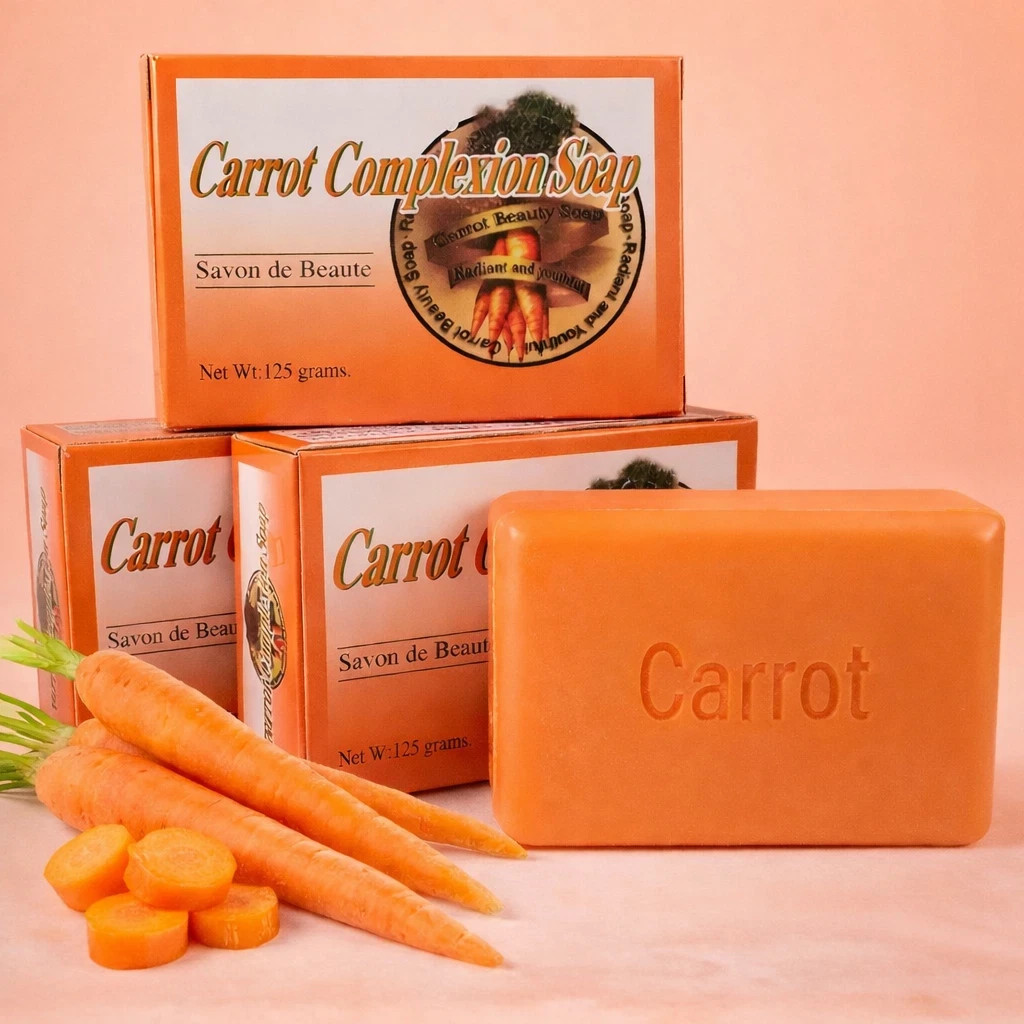 3-Pack CARROT COMPLEXION SOAP BEAUTY BAR WITH CARROT OIL 125g (each)