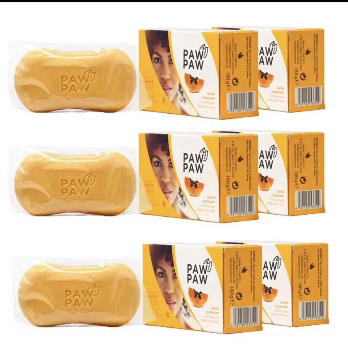 Paw Paw Papaya Body Soap Bar, All Natural, Papaya Scent 180g