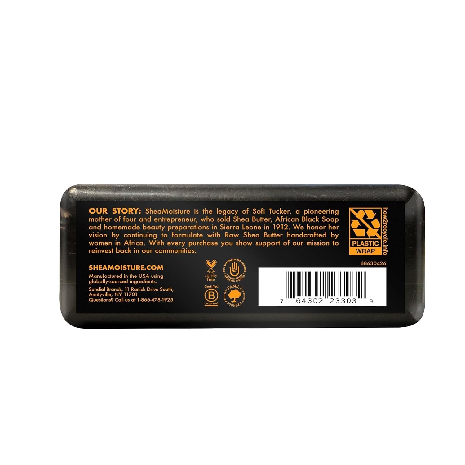 Cruelty-Free SheaMoisture Bar Soap – 8 oz African Black Soap for Troubled Skin