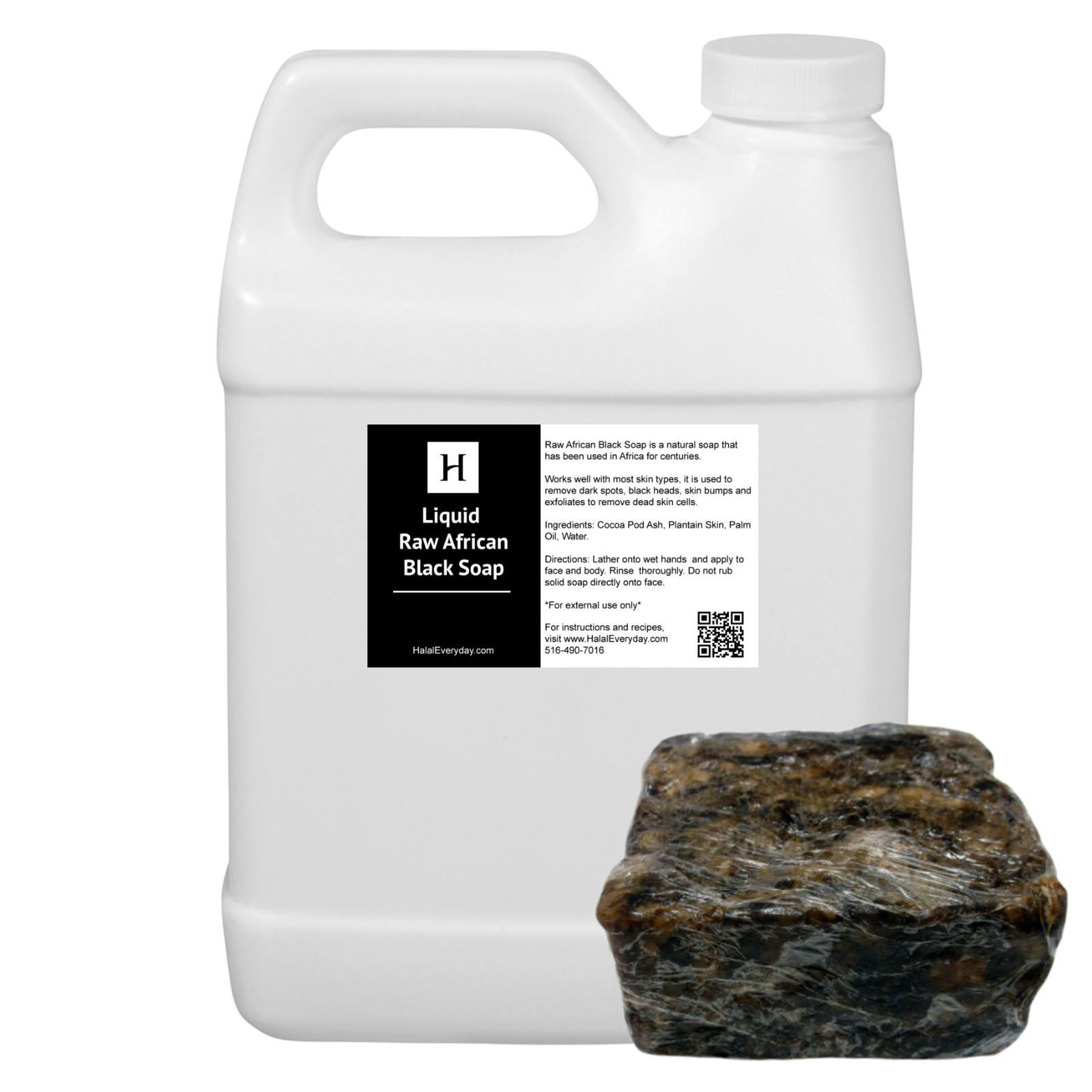 Raw African Black Soap Liquid 32 oz. x 2 – 100% Pure Natural Body Face Wash Bulk
