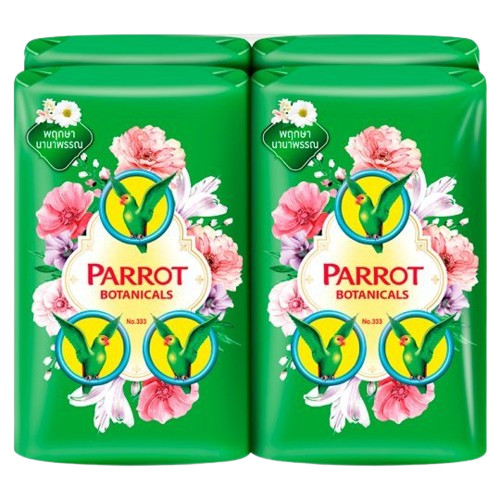 Parrot Botanicals Thai Soap Green Unique Fresh Fragrance Body Bar Pack 4x70g