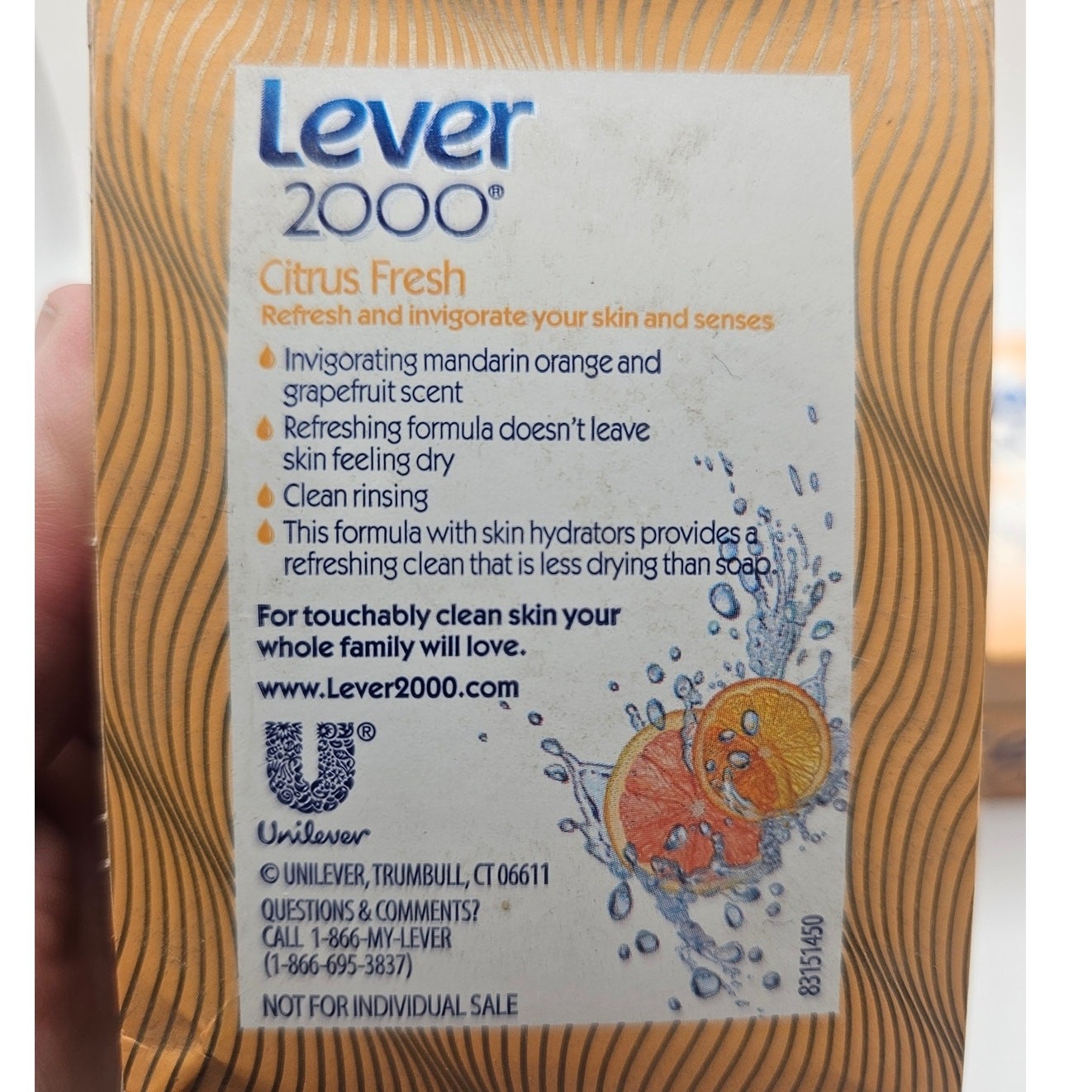 Lot of 5 NOS Discontinued Lever 2000 Citrus Fresh Bar Soap – 4oz Bars – Retired