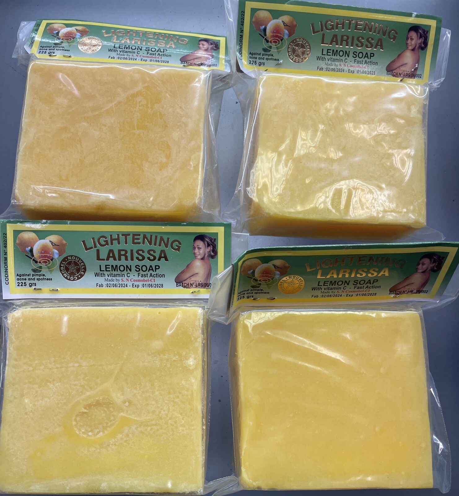 Eclaircissant Larissa Lemon 🍋 Lightening Beauty Soap All Skin Types 225g-4 Pack