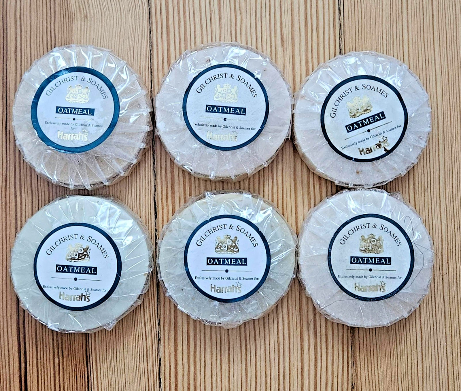Gilchrist & Soames Cleansing Bar – Oatmeal Soap 1.5 oz, From Harrahs, Lot of 6