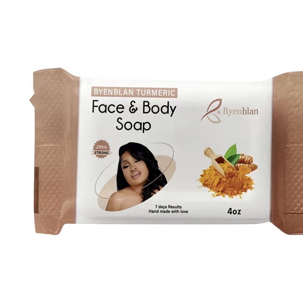 Byenblan Handmade Turmeric Face & Body Soap Brown Rectangular 4oz & 7oz