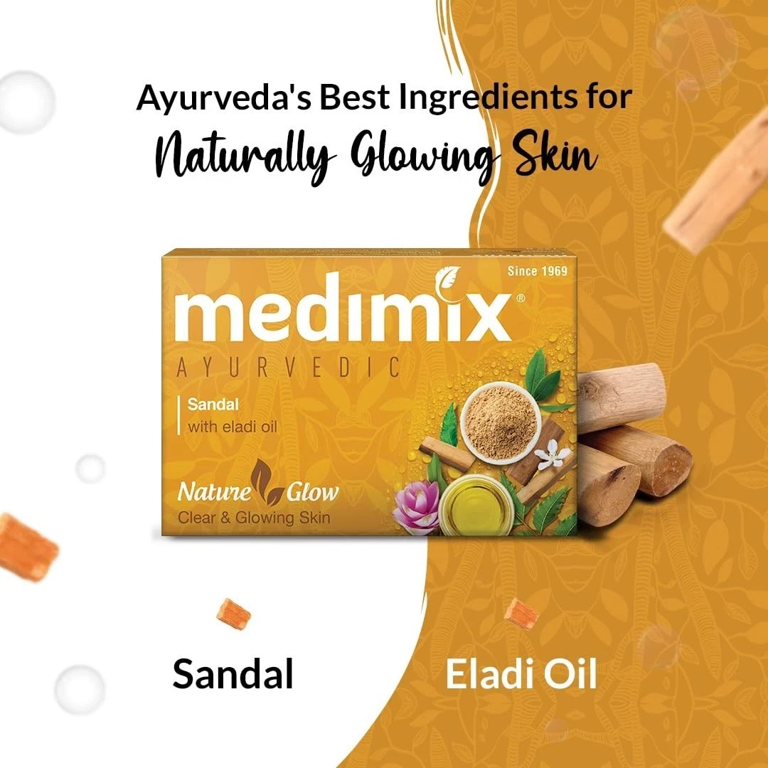 Medimix Ayurvedic Sandal Bathing Soap Pack of 5x125g Each Packs For Unisex