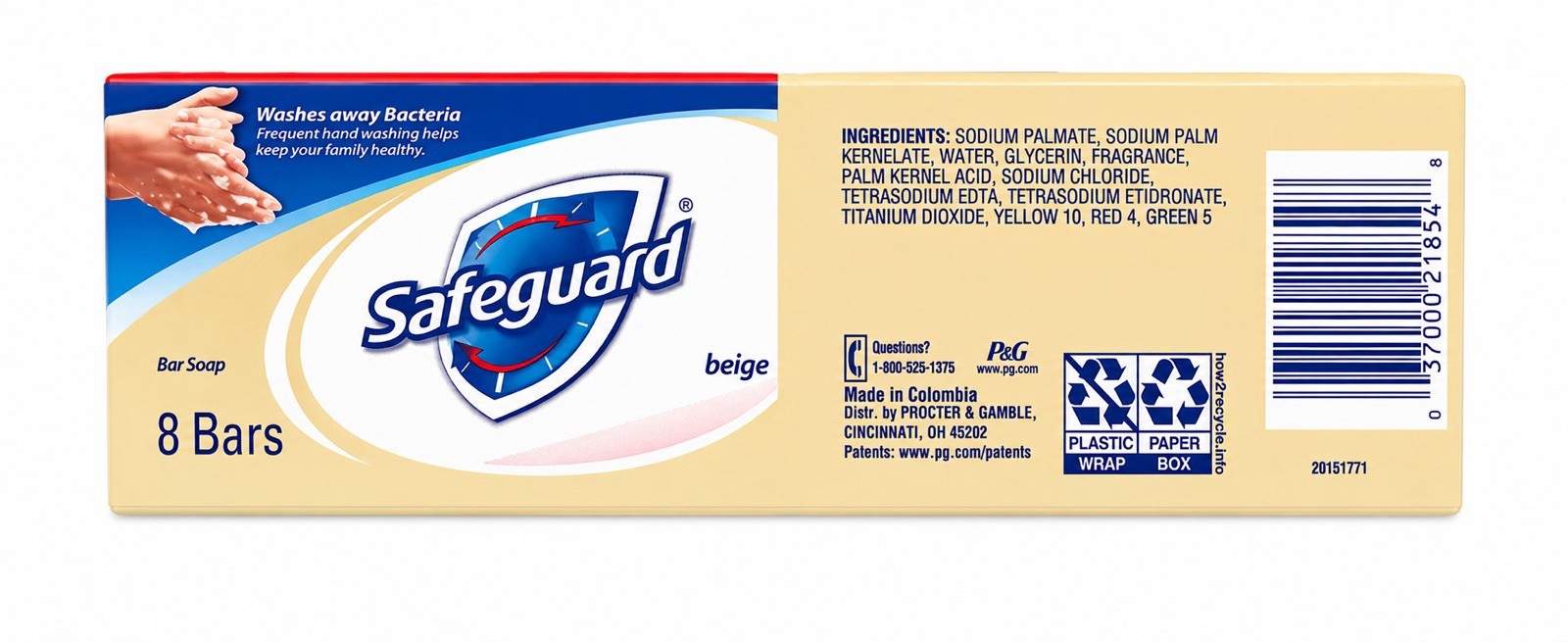 Safeguard Bar Soap, Beige, 8 Bars, 4 oz Each – Washes Away Bacteria