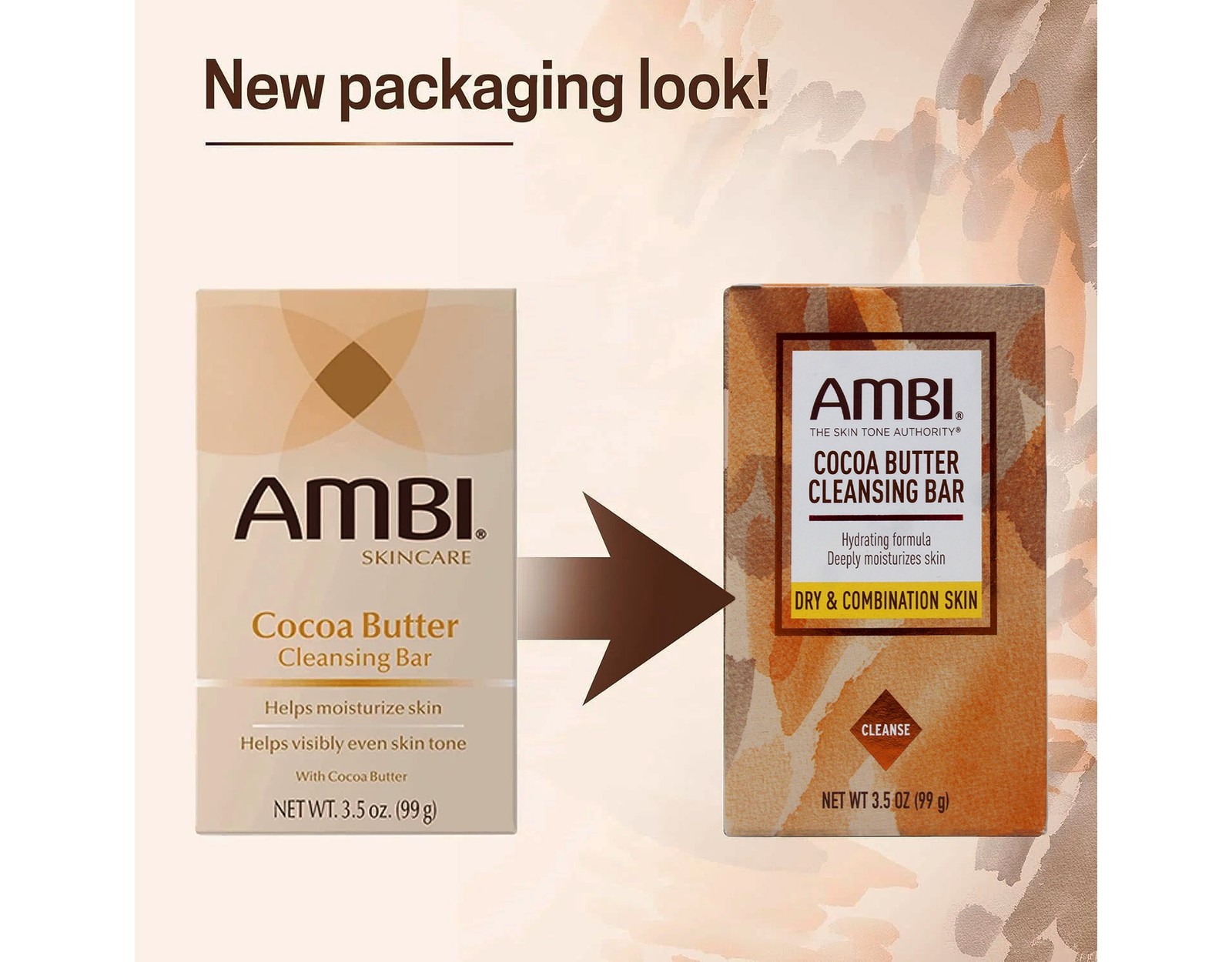 AMBI Cocoa Butter Cleansing Bar Soap – 3.5oz – 2 Pack