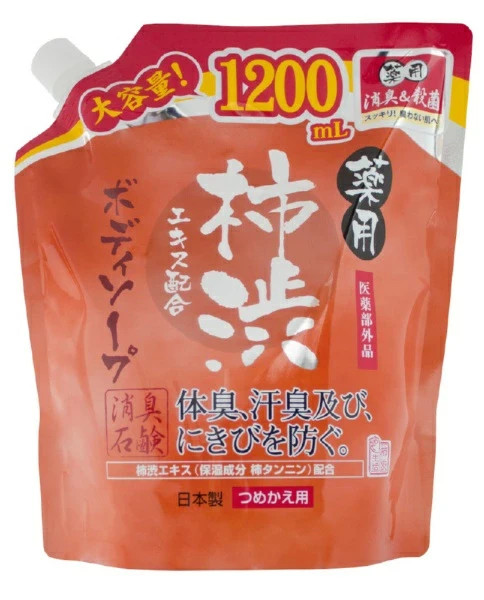 Max Medicinal persimmon body soap large capacity (refill) 1200mL Japan