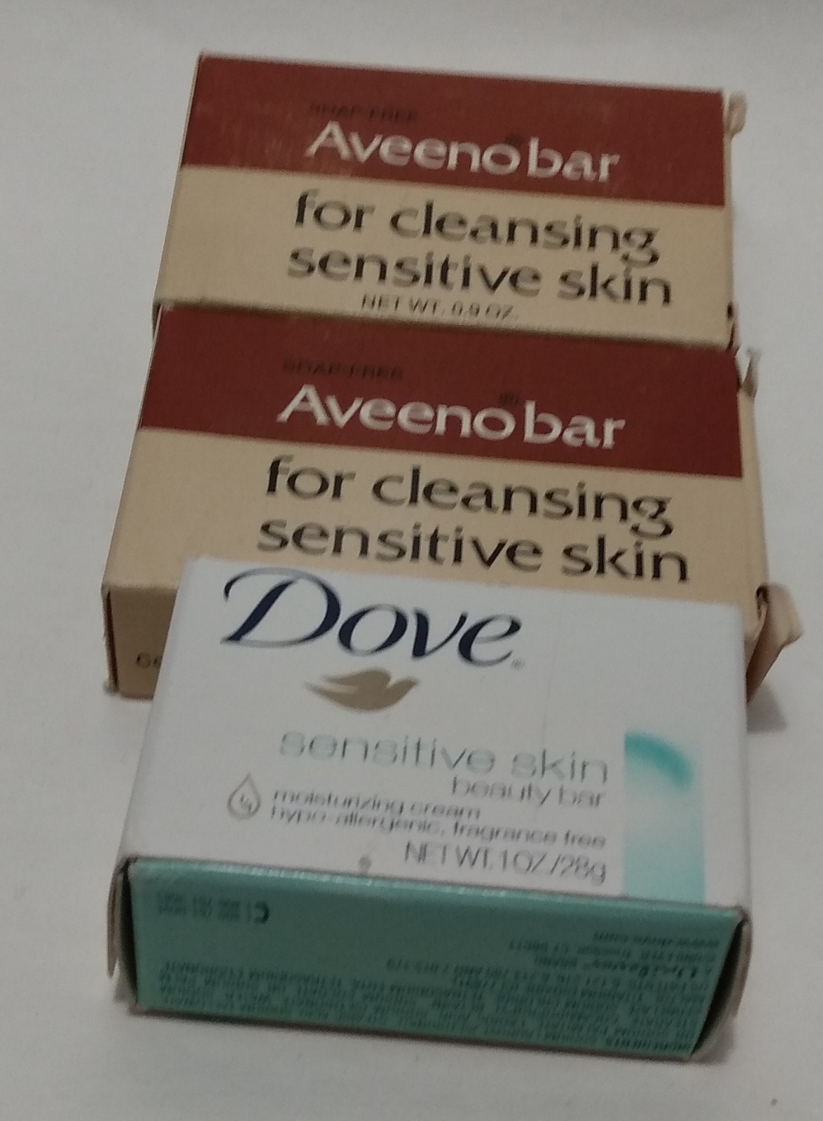 Aveeno 0.9oz Dove 1.oz Sensitive Skin Bar Lot Bundle Travel Size Vintage