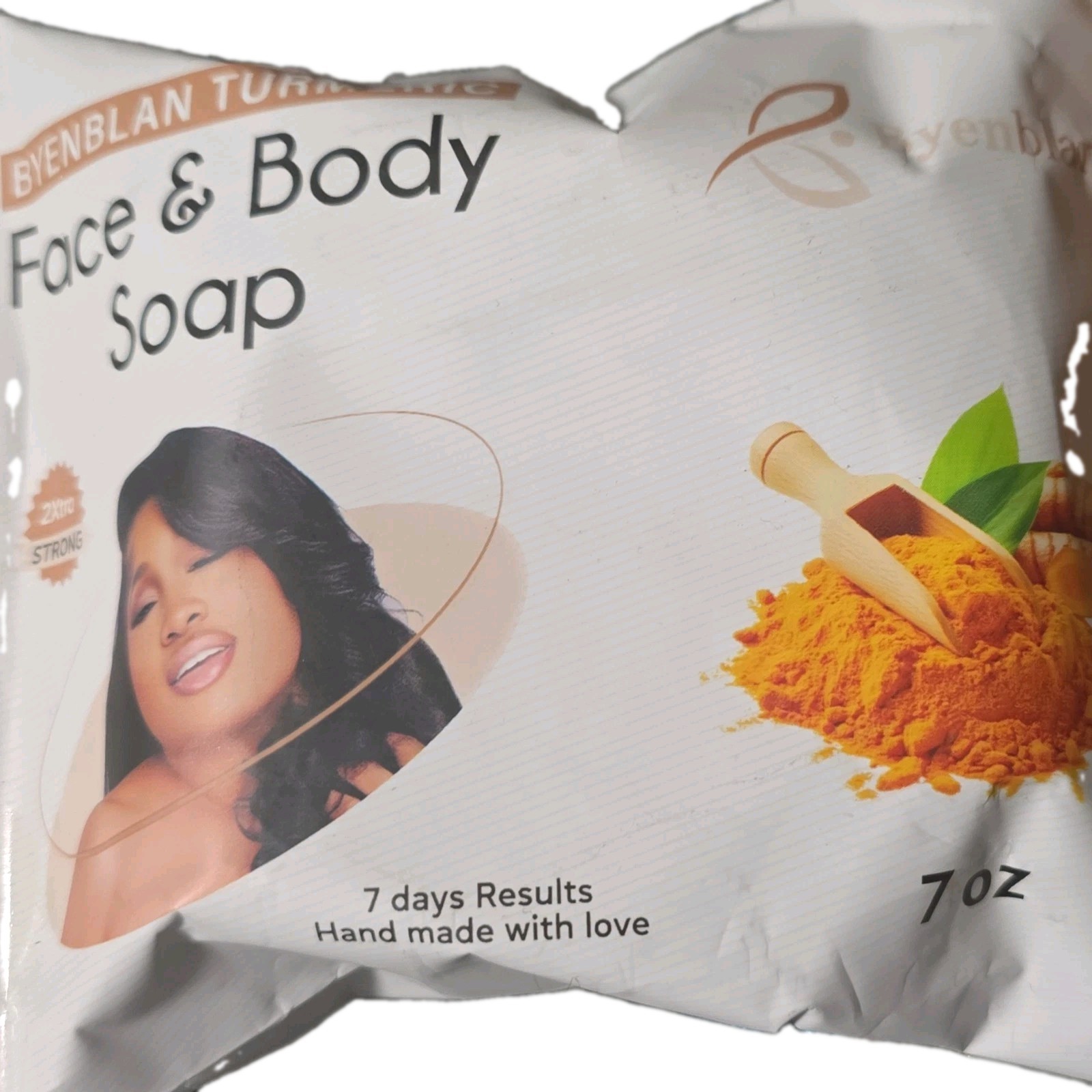 Byenblan Turmeric Brightening Face & Body Soap Bar Vegan SLS-Free 7 oz