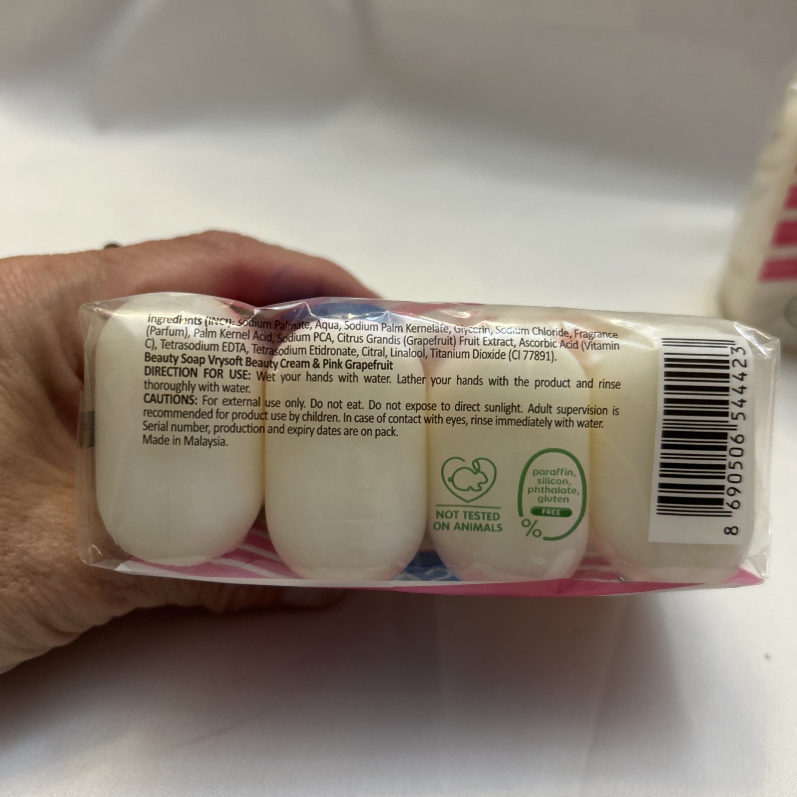 2 Packs VrySoft Beauty Soap Pink Grapefruit 4 Bars Each 8 Total Vegan Natural