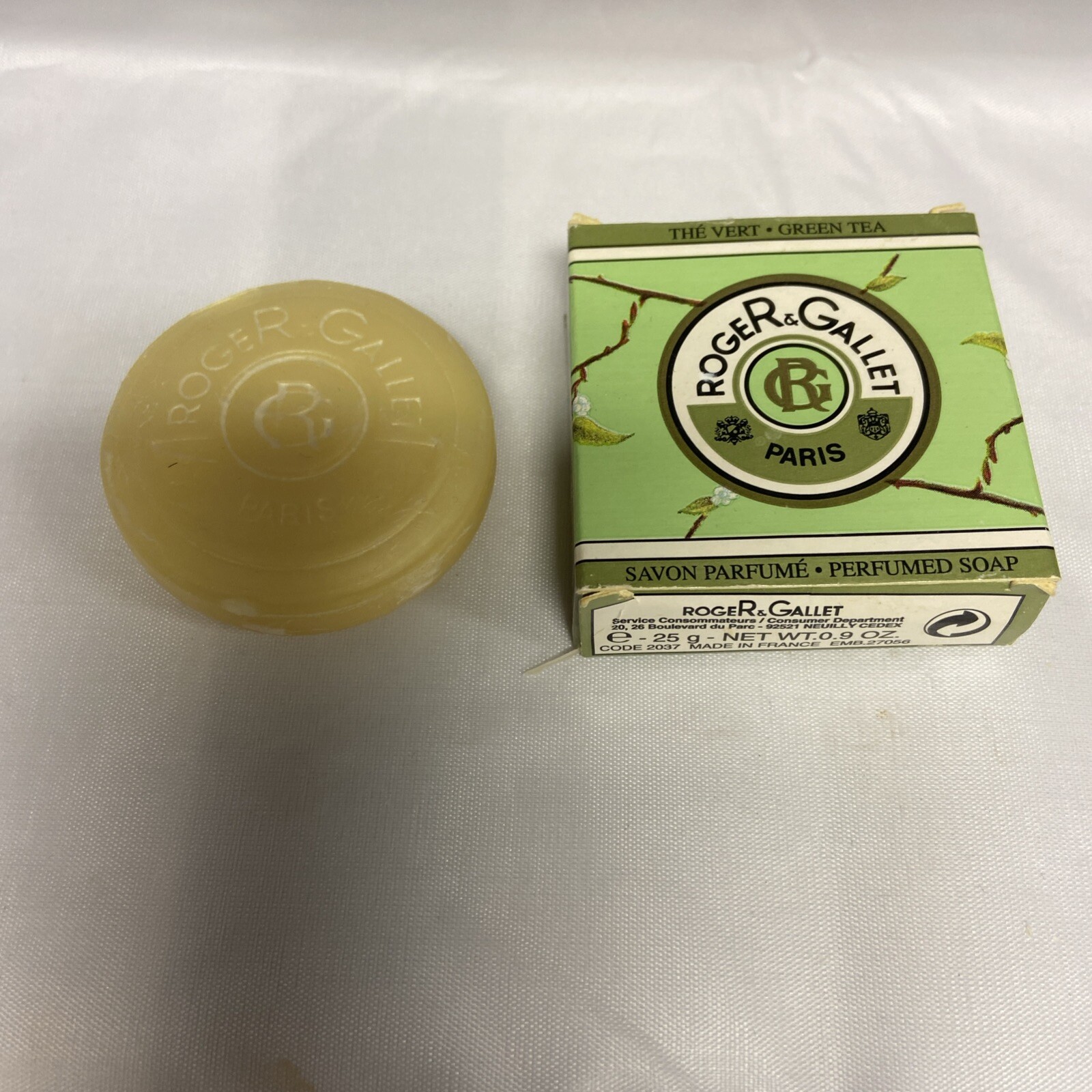 RogeR & Gallet Savon Parfume THE VERT GREEN TEA Soap Travel Bar 0.9oz NIB