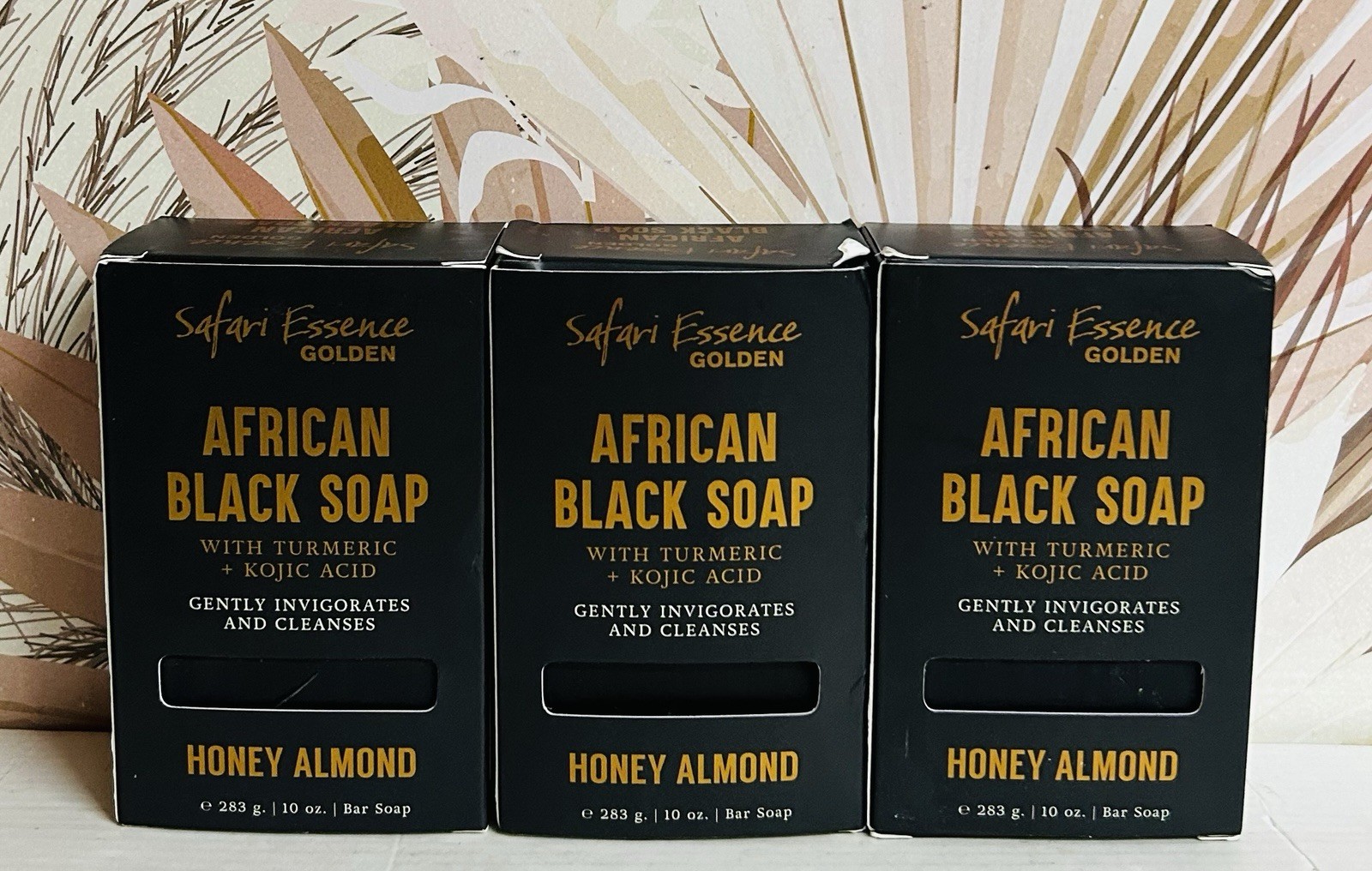 Safari Essence Golden – Honey Almond African Black Soap Bar – 10 oz Each