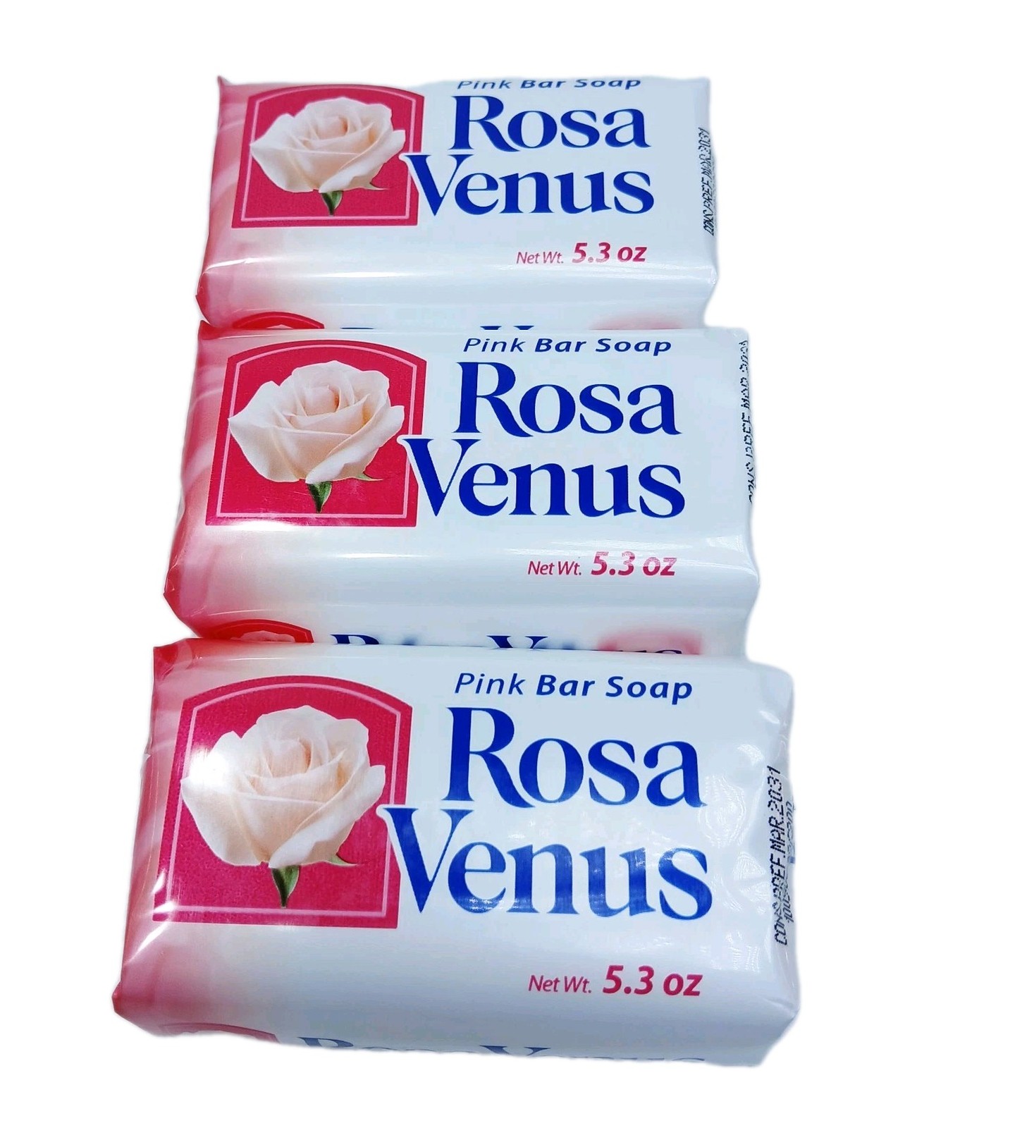3 X Rosa Venus Pink Bar Soap Bath Bars Fresh Scent 5.3 oz Lot of 3 Free Shipping