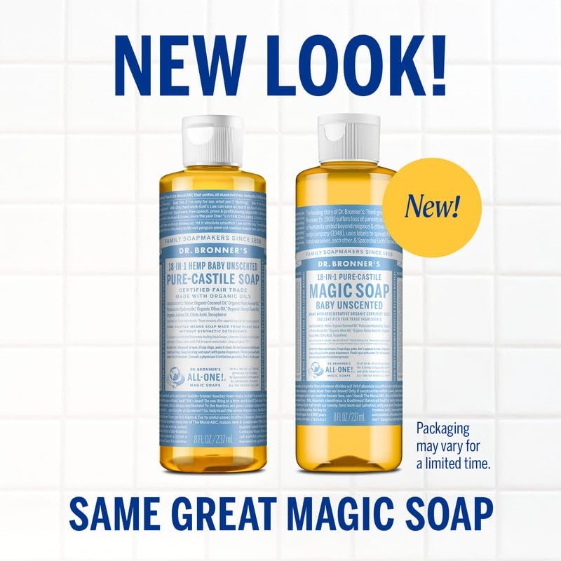 Dr Bronner’s Pure Castile Liquid Soap 8 Fl Oz Organic Multi Use Cleaner