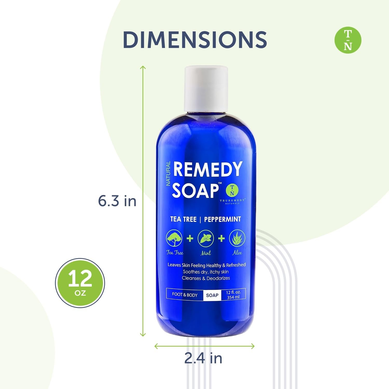 Truremedy Naturals Remedy Tea Tree Oil Body Wash – 12 oz Refreshing Cleanser for
