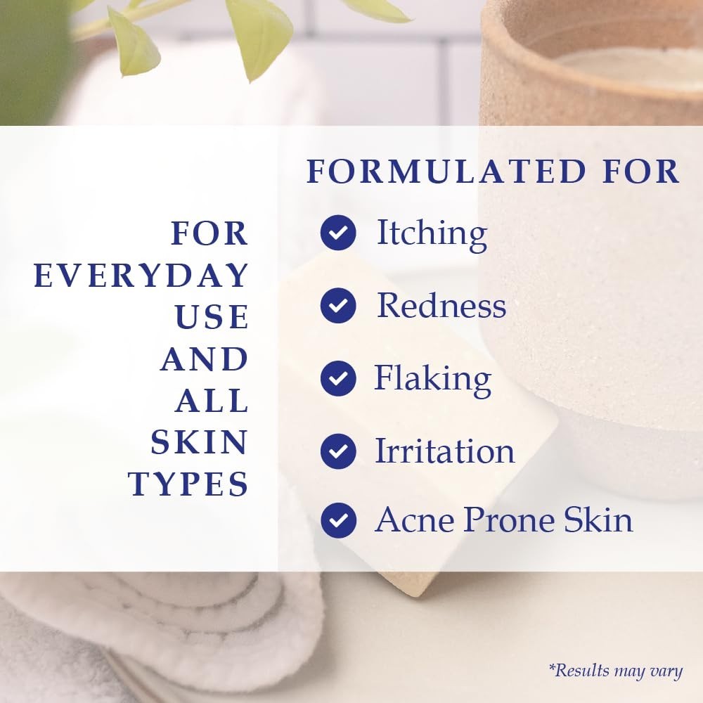 Gentle Unscented Zinc Bar Soap with Olive and Argan Oils for All Skin Types