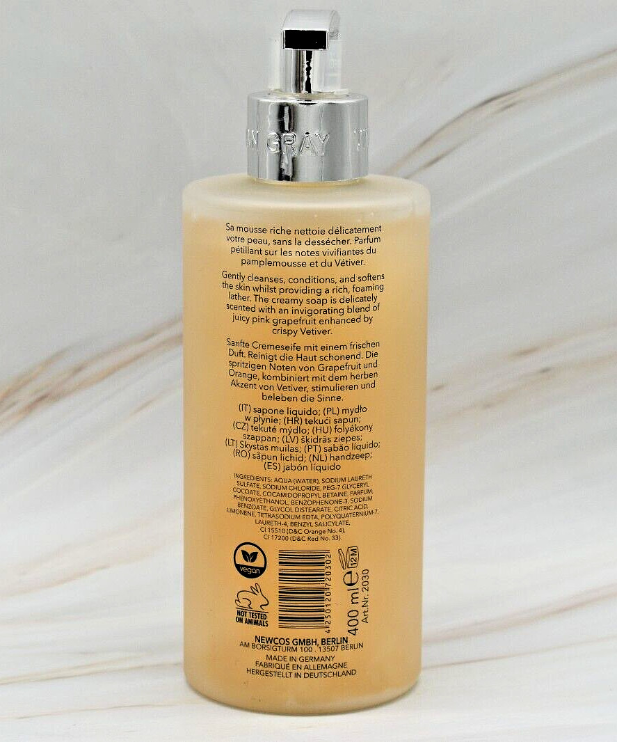 VIVIAN GRAY Grapefruit & Vetiver Cream Soap 13.5 fl. oz